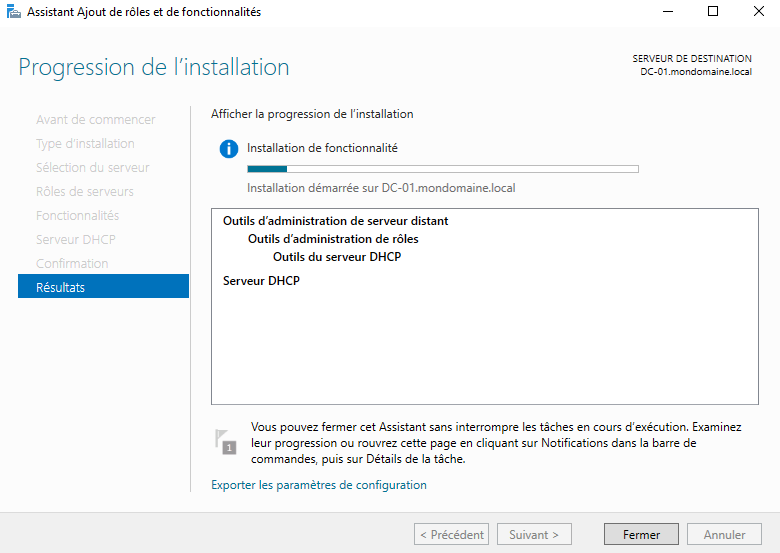 Installation Windows Server 2019